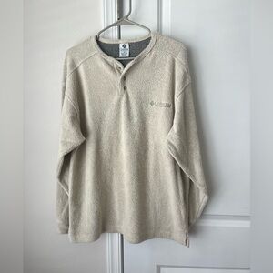 VTG Columbia Men’s Fleece Jacket Beige Medium Made In USAClassic preppy Y2K 90s